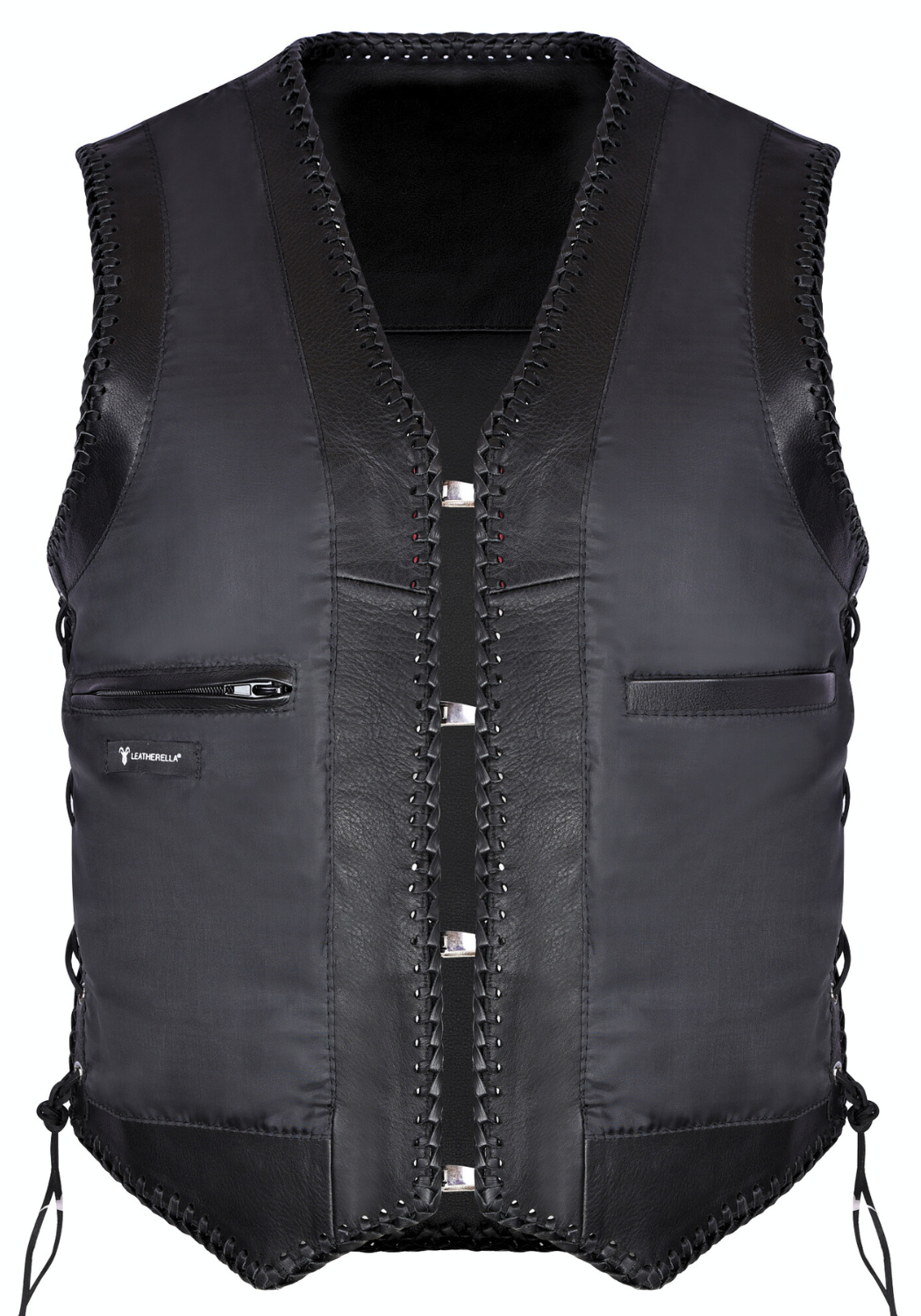 Motorbike Waistcoat Buckle Up Rebel Premium Aniline Leather Vest