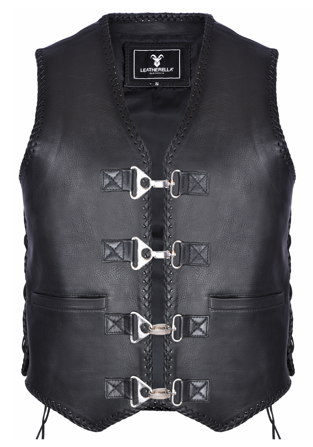 Motorbike Waistcoat Buckle Up Rebel Premium Aniline Leather Vest